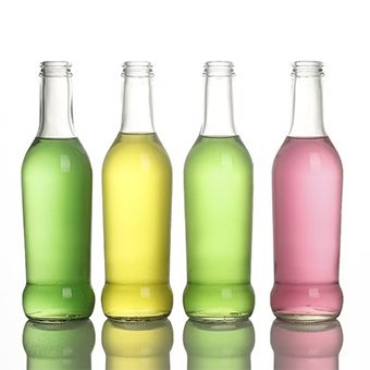 Empty Round Soda Glass Bottles