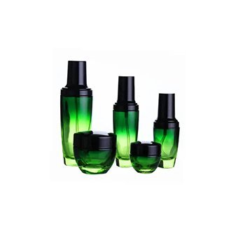 Green Glass Cream Jar